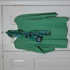 Women’s 2X top with silk scarf and 75% silk top EUC by Statements Woman